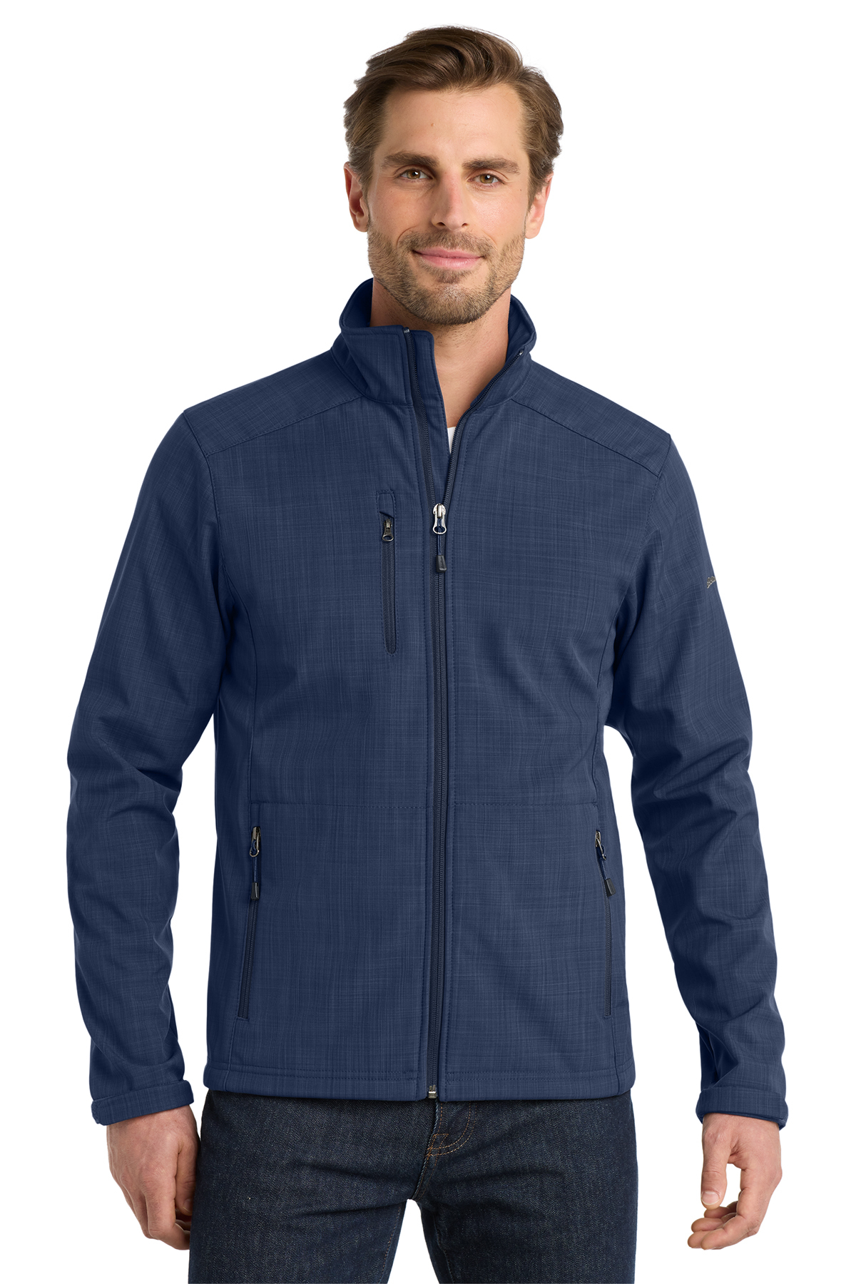 Eddie Bauer® Shaded Crosshatch Soft Shell Jacket. EB532 Blue-1