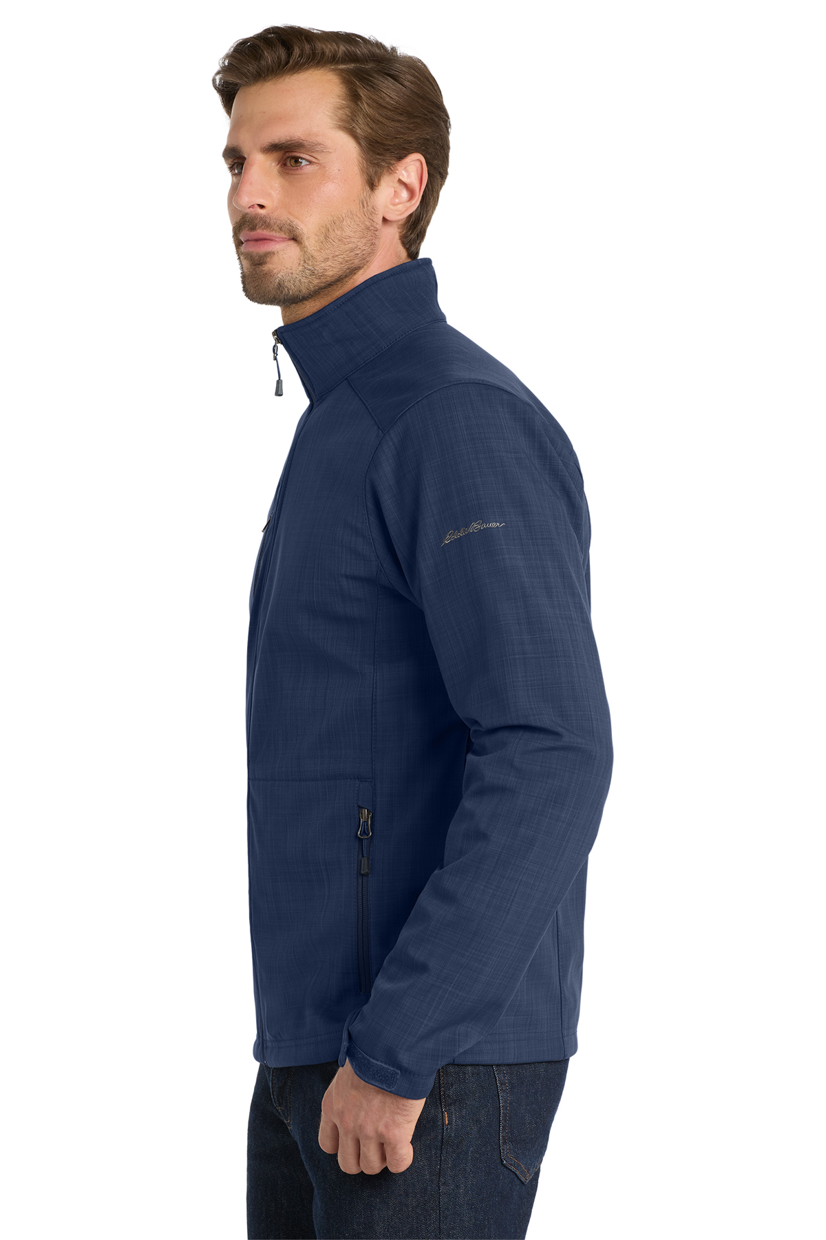 Eddie Bauer® Shaded Crosshatch Soft Shell Jacket. EB532 Blue-3