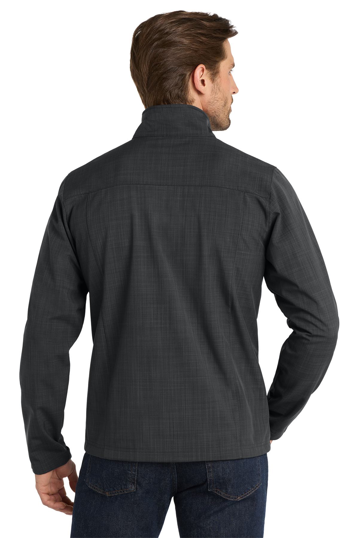 Eddie Bauer® Shaded Crosshatch Soft Shell Jacket. EB532 Grey-2