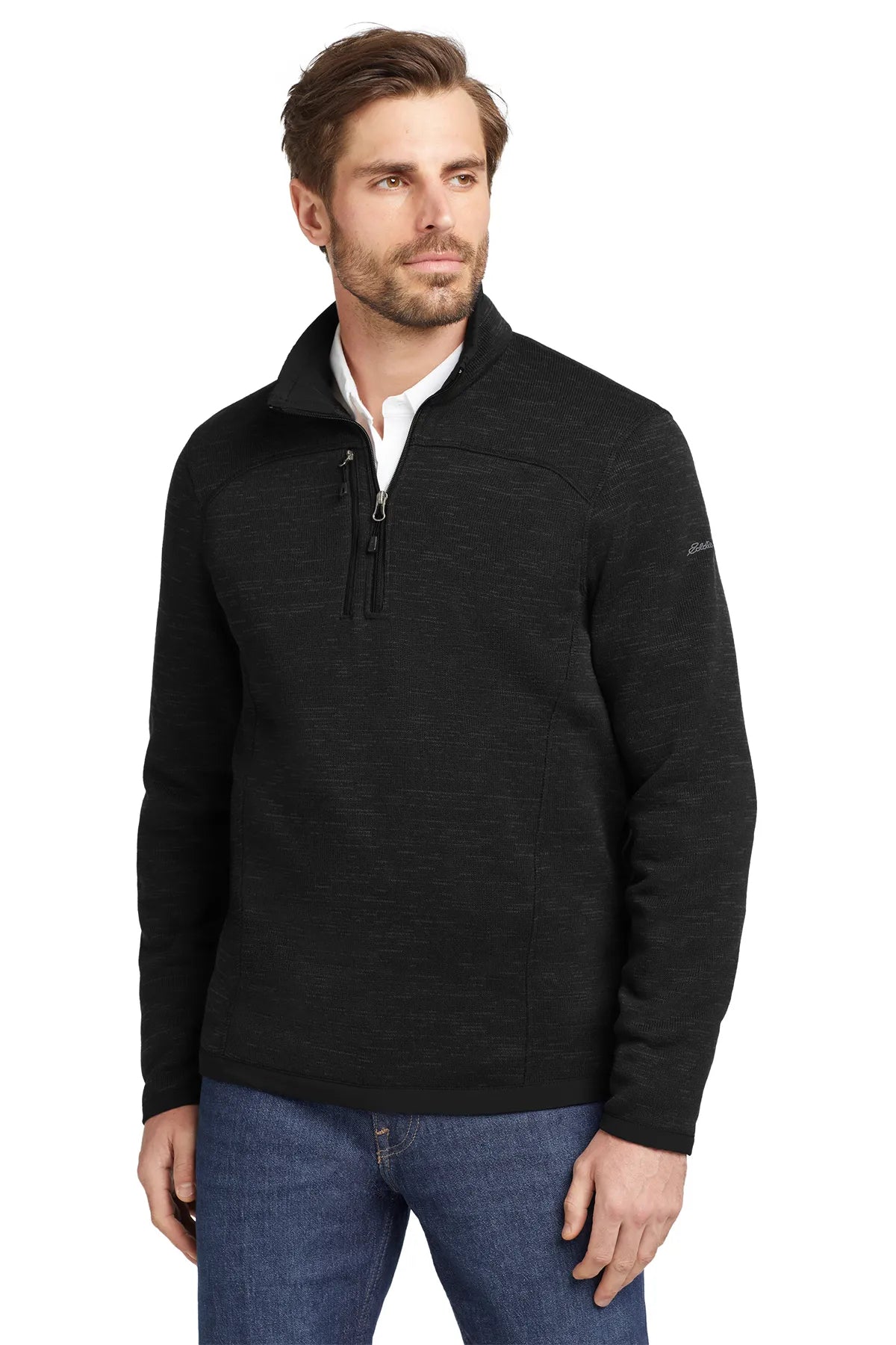 Eddie Bauer ® Sweater Fleece 1/4-Zip. EB254 Black_1