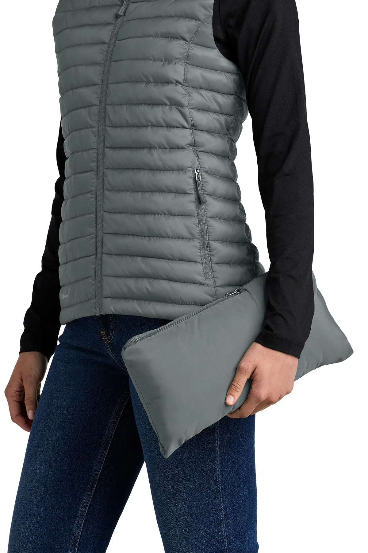 Eddie Bauer ®  Women's Packable Quilted Full-Zip EB515 Metal Grey_4