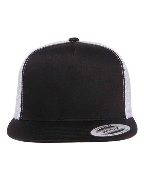 Five-Panel Classic Trucker Cap Black White