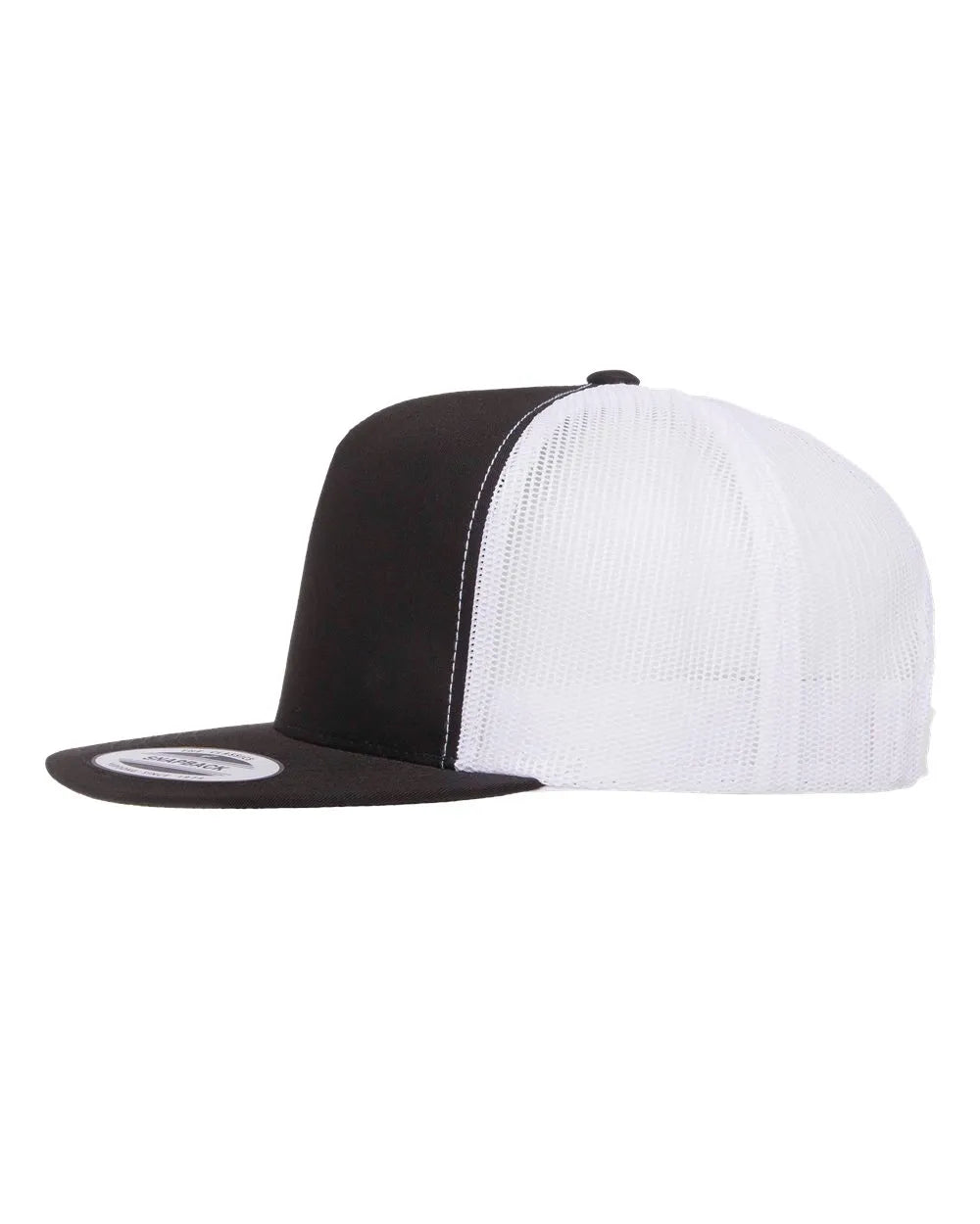 Five-Panel Classic Trucker Cap Black White_2