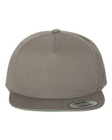 Five-Panel Cotton Twill Snapback Cap - grey