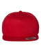 Five-Panel Cotton Twill Snapback Cap -  red