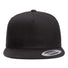 Five-Panel Cotton Twill Snapback Cap Black