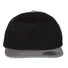 Five-Panel Cotton Twill Snapback Cap Black Grey