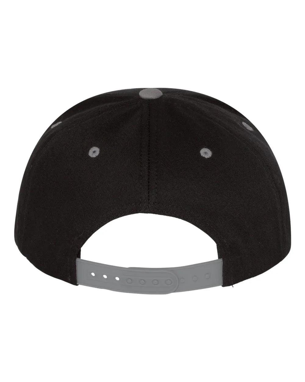 Five-Panel Cotton Twill Snapback Cap Black Grey_2