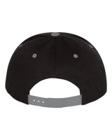 Five-Panel Cotton Twill Snapback Cap Black Grey_2