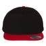 Five-Panel Cotton Twill Snapback Cap Black Red