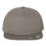 Five-Panel Cotton Twill Snapback Cap Grey