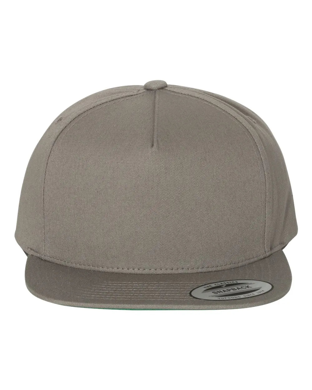 Five-Panel Cotton Twill Snapback Cap Grey_1