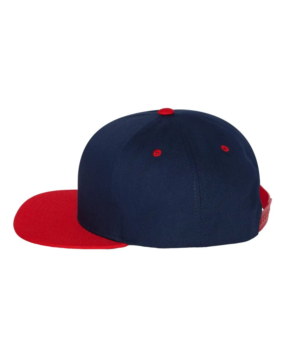 Five-Panel Cotton Twill Snapback Cap Navy Red_1