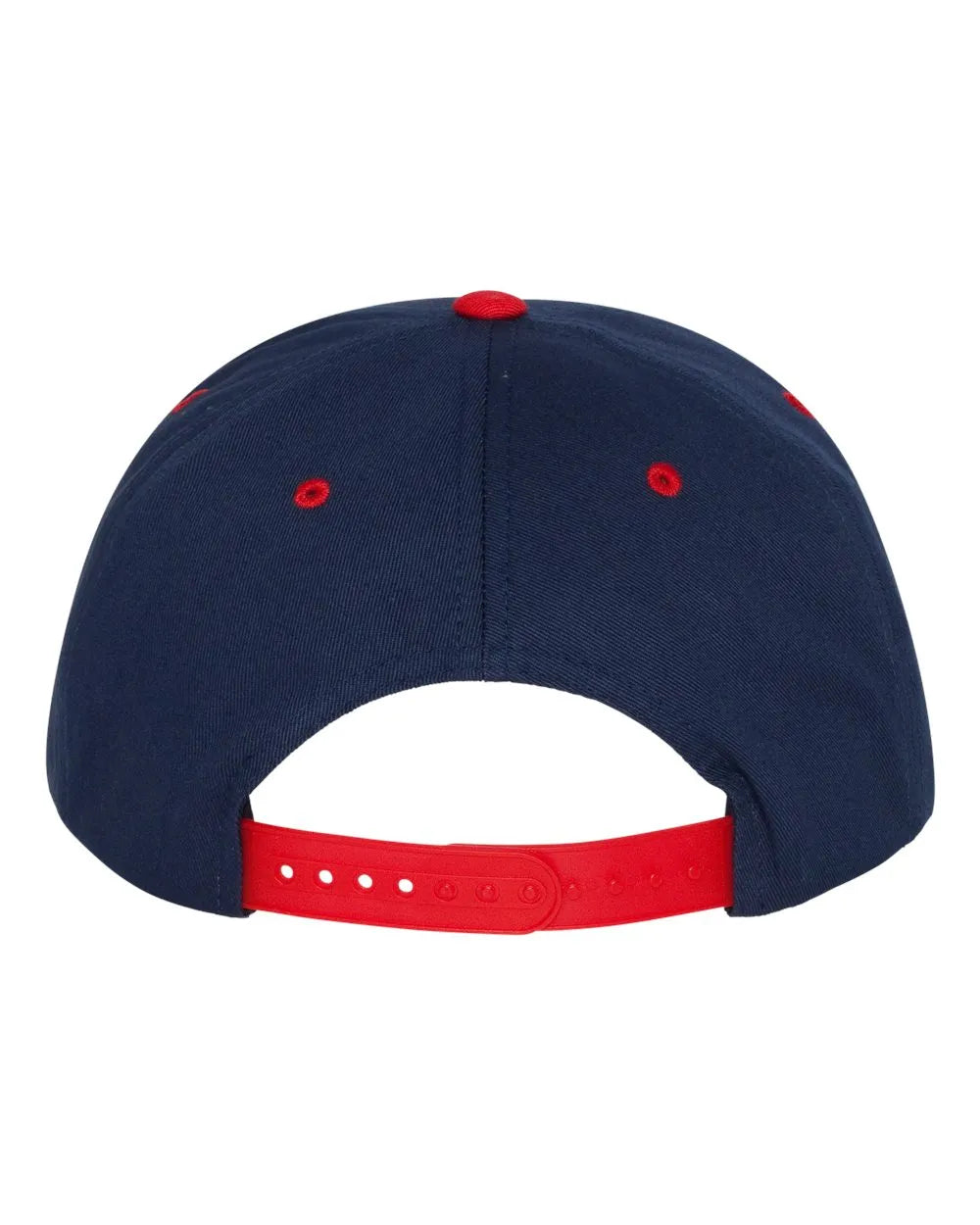 Five-Panel Cotton Twill Snapback Cap Navy Red_2