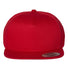 Five-Panel Cotton Twill Snapback Cap Red