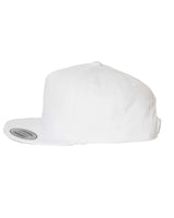 Five-Panel Cotton Twill Snapback Cap White_2