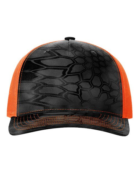 Five-Panel Printed Trucker Cap Kryptek Typhon/ Neon Orange