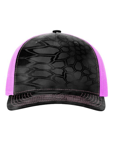 Five-Panel Printed Trucker Cap Kryptek Typhon/ Neon Pink