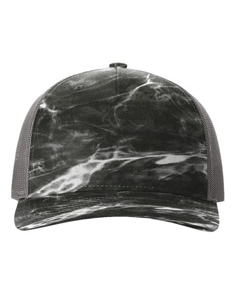 Five-Panel Printed Trucker Cap Mossy Oak Elements Blacktip/ Charcoal