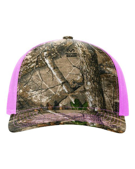 Five-Panel Printed Trucker Cap Realtree Edge/ Neon Pink