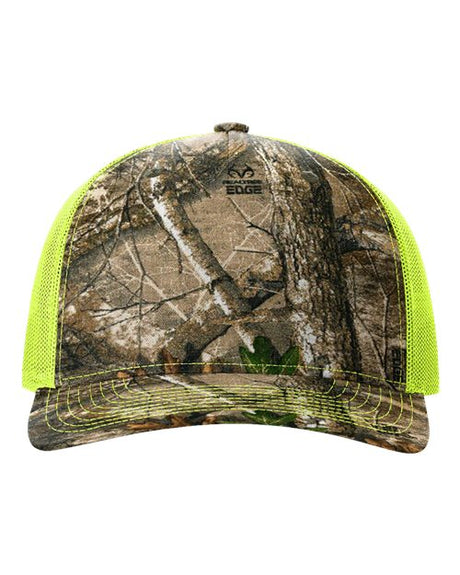 Five-Panel Printed Trucker Cap Realtree Edge/ Neon Yellow