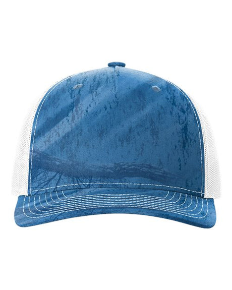 Five-Panel Printed Trucker Cap Realtree Fishing Light Blue/ White