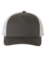 Five-Panel Retro Trucker Cap - charcoal/ white