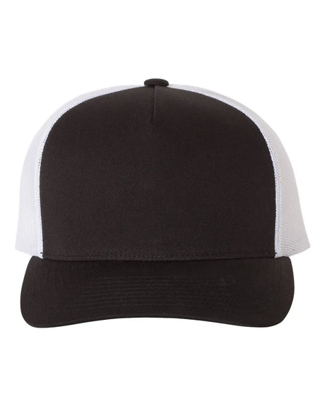 Five-Panel Retro Trucker Cap Black White_1