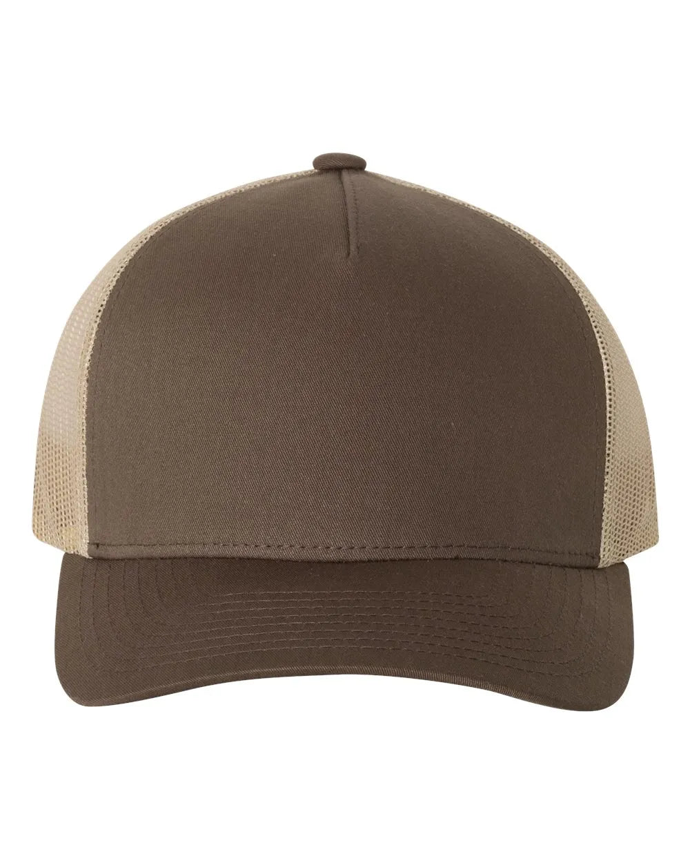 Five-Panel Retro Trucker Cap Brown Khaki_1