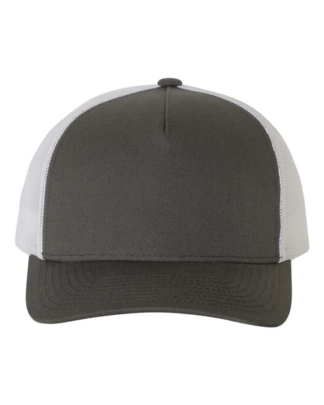 Five-Panel Retro Trucker Cap Charcoal White_1