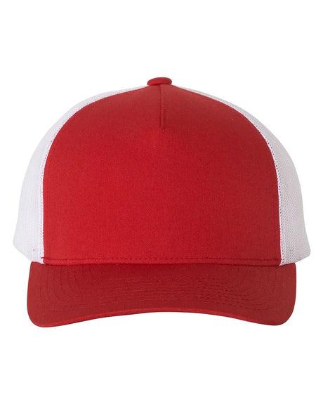 Five-Panel Retro Trucker Cap Red White_1