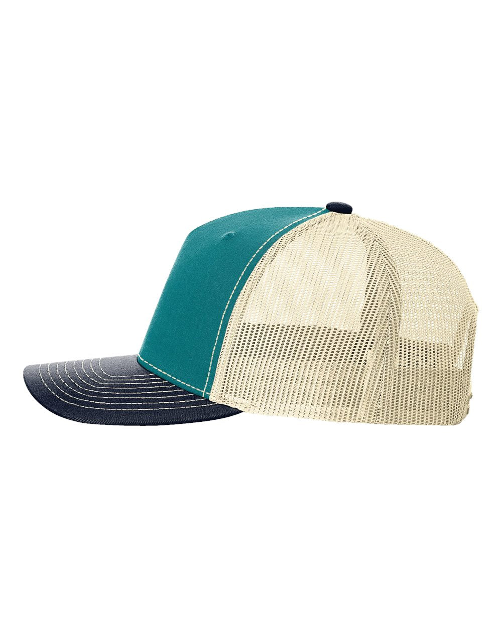 Five-Panel Trucker Cap Blue Teal/ Birch/ Navy_1