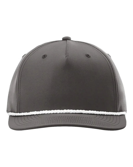 Five Panel Classic Rope Cap Dark Grey/ White