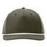 Five Panel Classic Rope Cap Dark Olive Green/ White