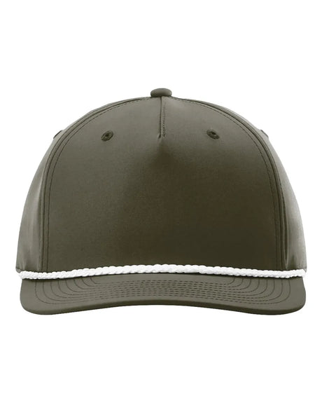 Five Panel Classic Rope Cap Dark Olive Green/ White
