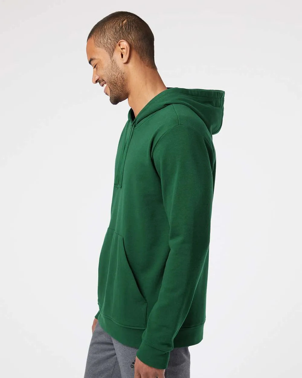 Fleece Hooded Sweatshirt Collegiate Green - 2