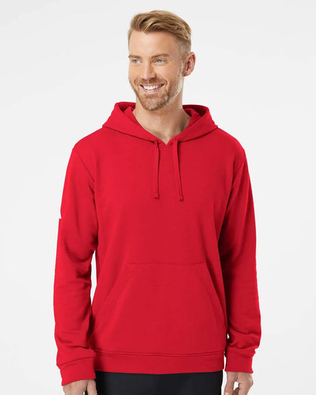 Fleece Hooded Sweatshirt Red - 1