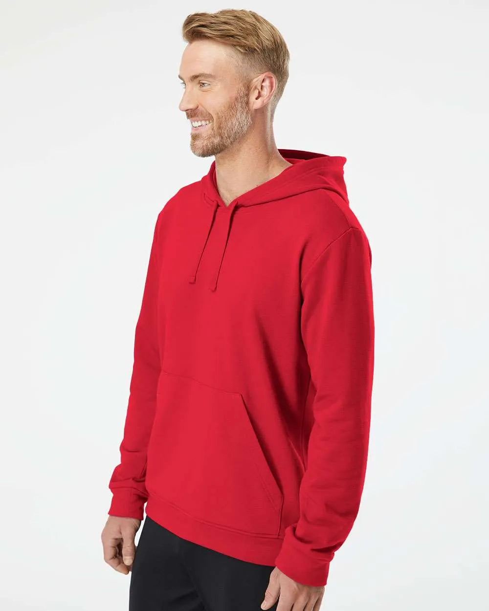 Fleece Hooded Sweatshirt Red - 2