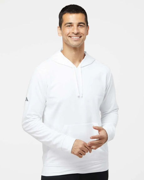 Fleece Hooded Sweatshirt White - 1