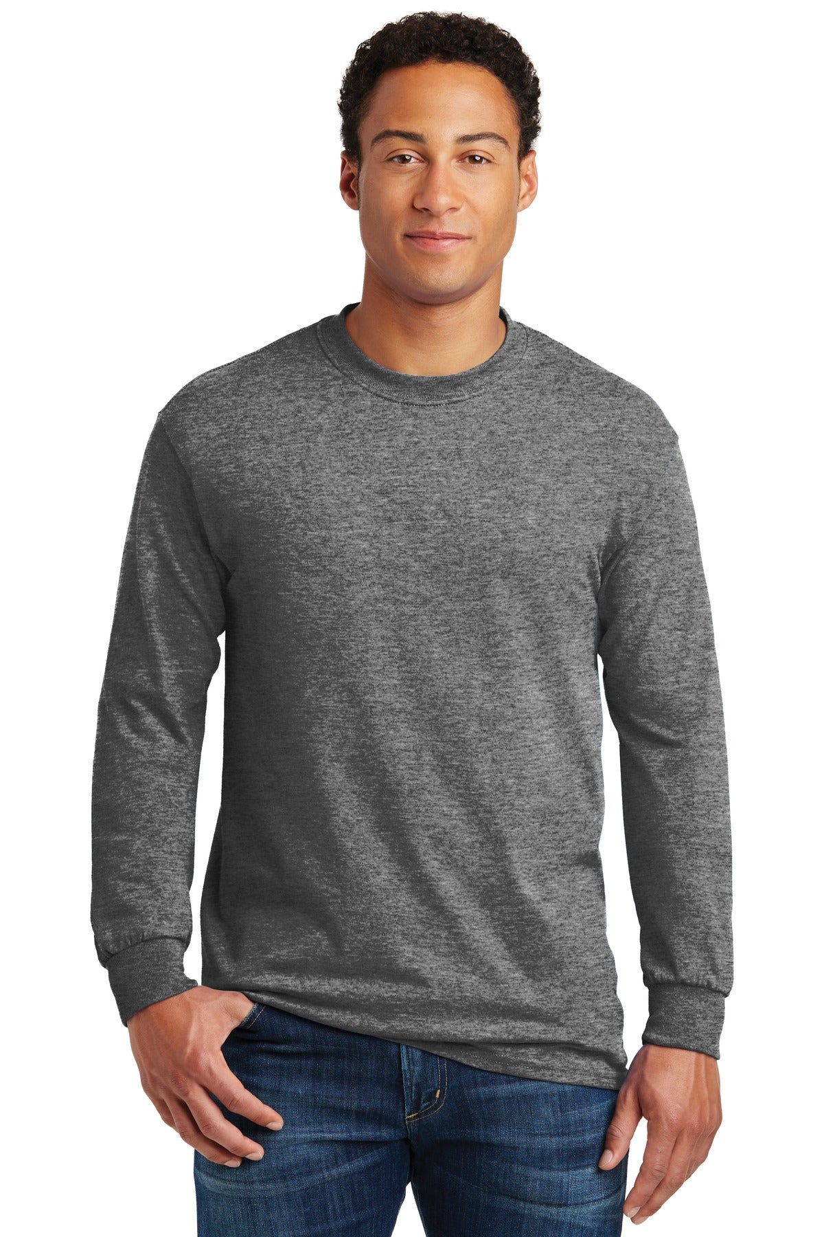 Gildan® - Heavy Cotton™ 100% Cotton Long Sleeve T-Shirt.  5400 - graphite heather