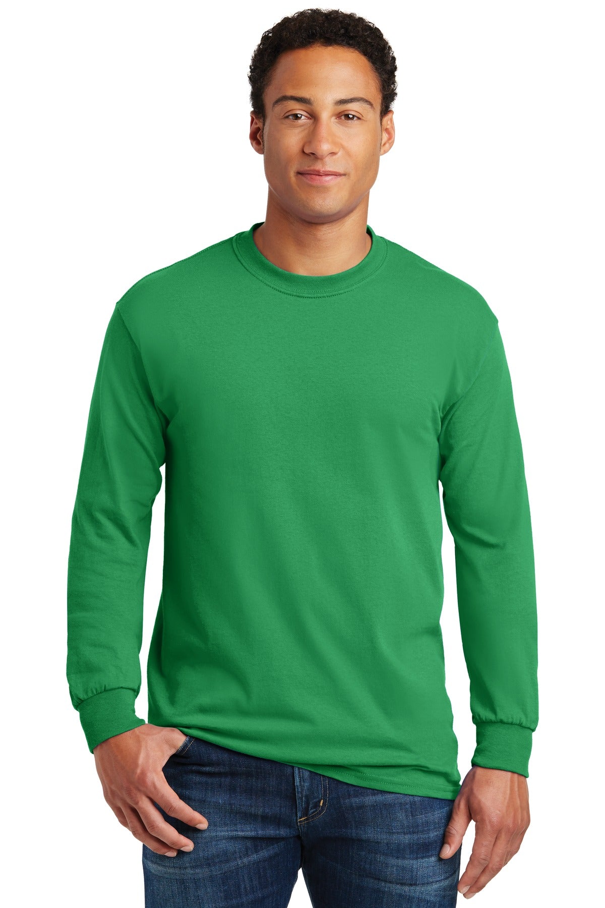 Gildan® - Heavy Cotton™ 100% Cotton Long Sleeve T-Shirt.  5400 - irish green