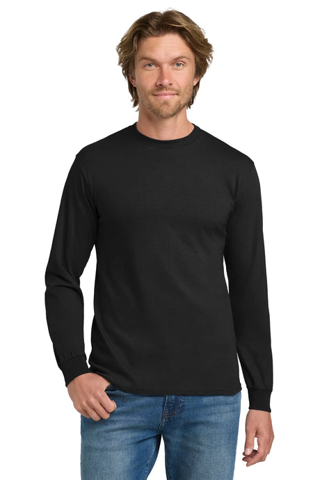 Gildan® - Heavy Cotton™ 100% Cotton Long Sleeve T-Shirt.  5400 Black_1