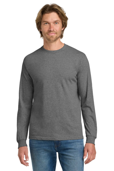 Gildan® - Heavy Cotton™ 100% Cotton Long Sleeve T-Shirt.  5400 Graphite Heather_1