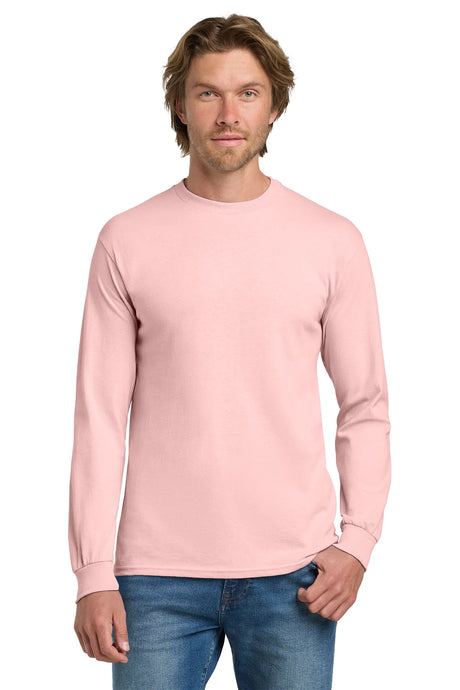 Gildan® - Heavy Cotton™ 100% Cotton Long Sleeve T-Shirt.  5400 Light Pink_1