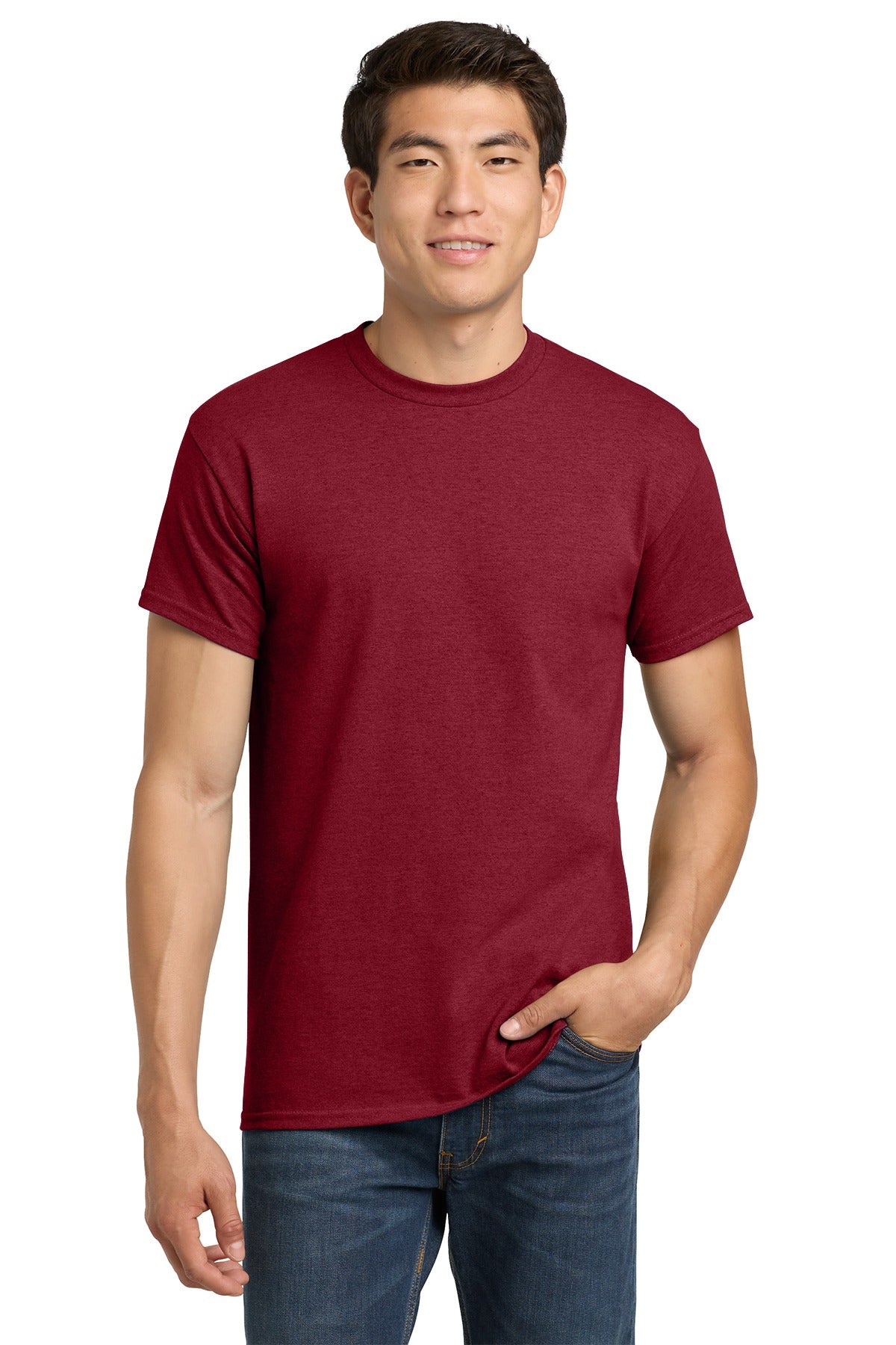 Gildan® - Heavy Cotton™ 100% Cotton T-Shirt.  5000 Antique Cherry Red