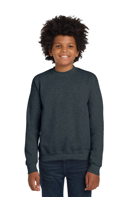 Gildan® - Youth Heavy Blend™ Crewneck Sweatshirt.  18000B Dark Heather