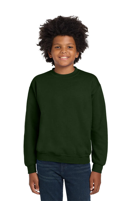Gildan® - Youth Heavy Blend™ Crewneck Sweatshirt.  18000B Forest Green