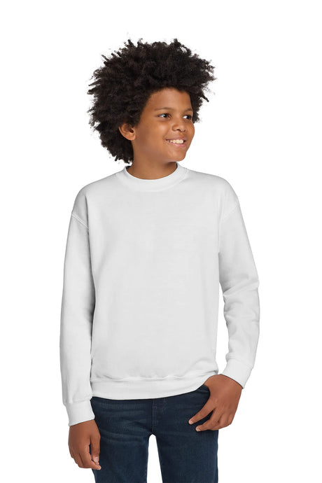 Gildan® - Youth Heavy Blend™ Crewneck Sweatshirt.  18000B White