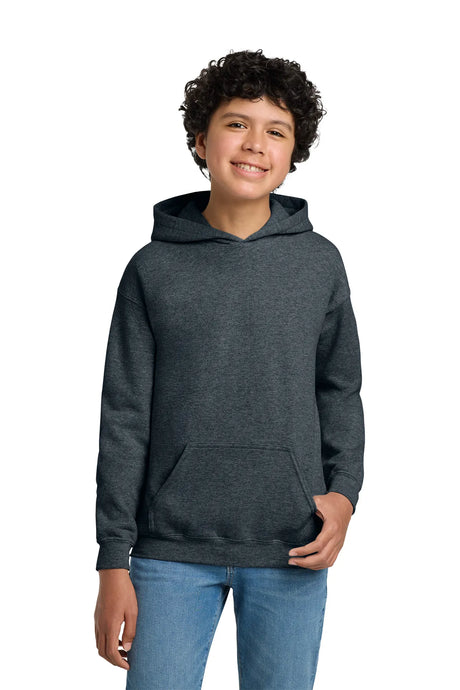 Gildan® - Youth Heavy Blend™ Hooded Sweatshirt. 18500B Dark Heather_1