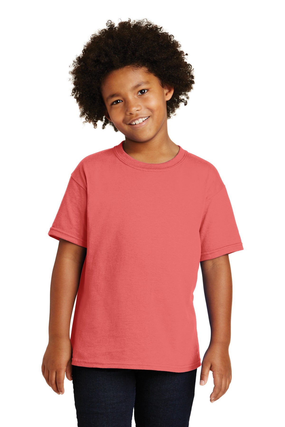 Gildan® - Youth  Heavy Cotton™ 100% Cotton T-Shirt.  5000B - coral silk